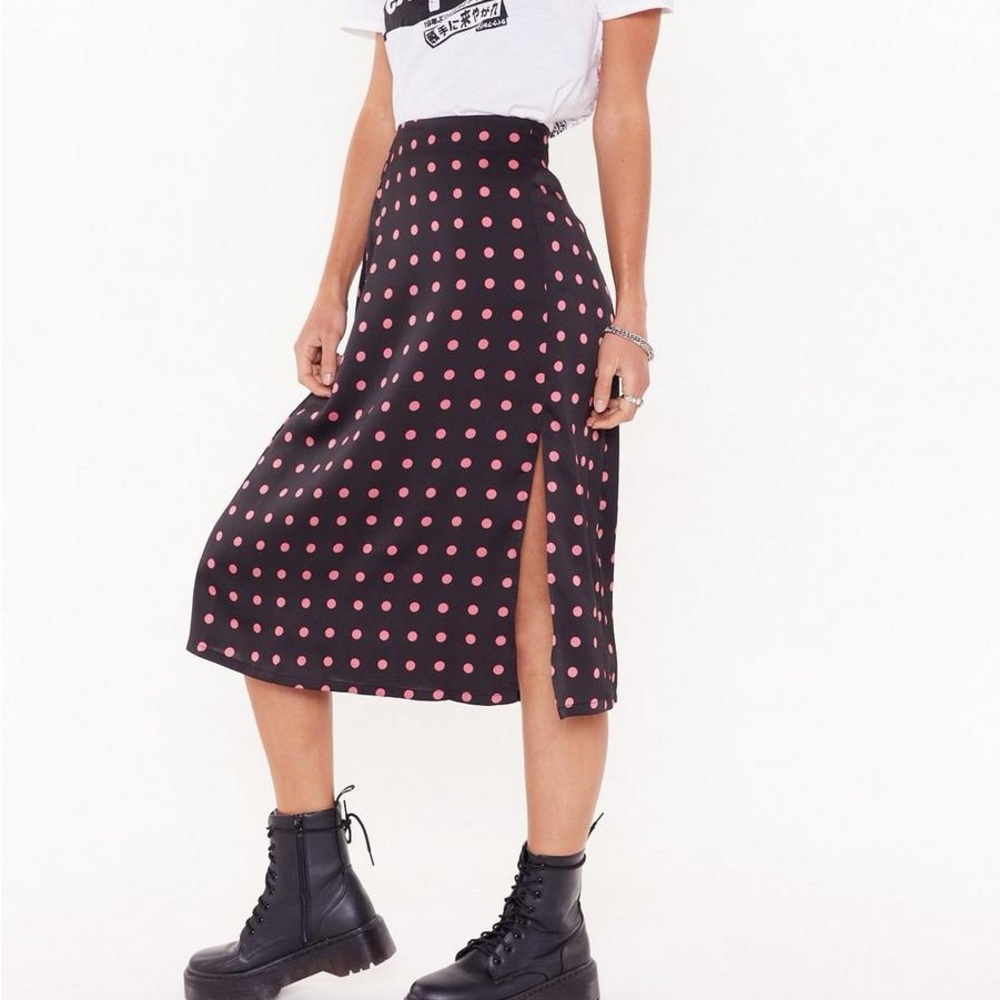 Nasty Gal Ain’t Dot Far to Go Slit Midi Skirt